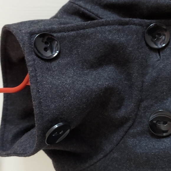 Guess Lightly Worn Ladies Size Medium Wool Coat Black/Grey Belted - Picture 5 of 13